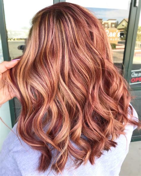 blonde and dark red highlights|dark red hair blonde highlights.